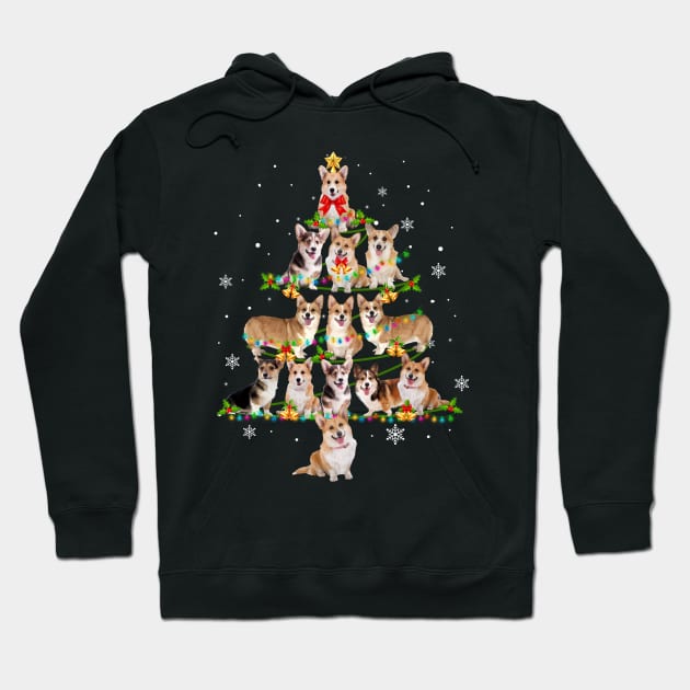 Cute Corgi  Christmas Tree Xmas Gift Hoodie by Simpsonfft